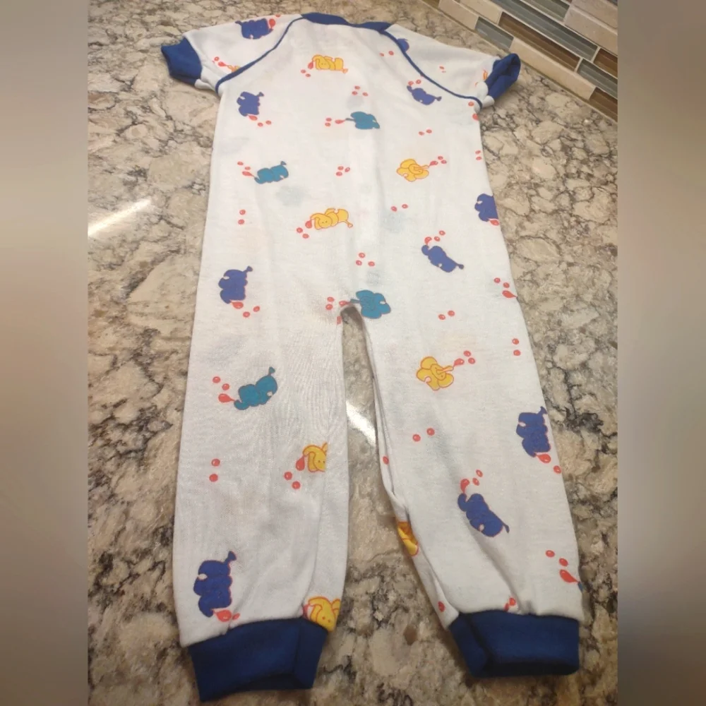 Vintage Rattles Brand Baby Sleeper With Elephants - 18-24lbs